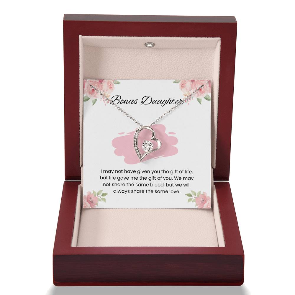 To My Bonus Daughter – “Gift of Love” Forever Love Necklace