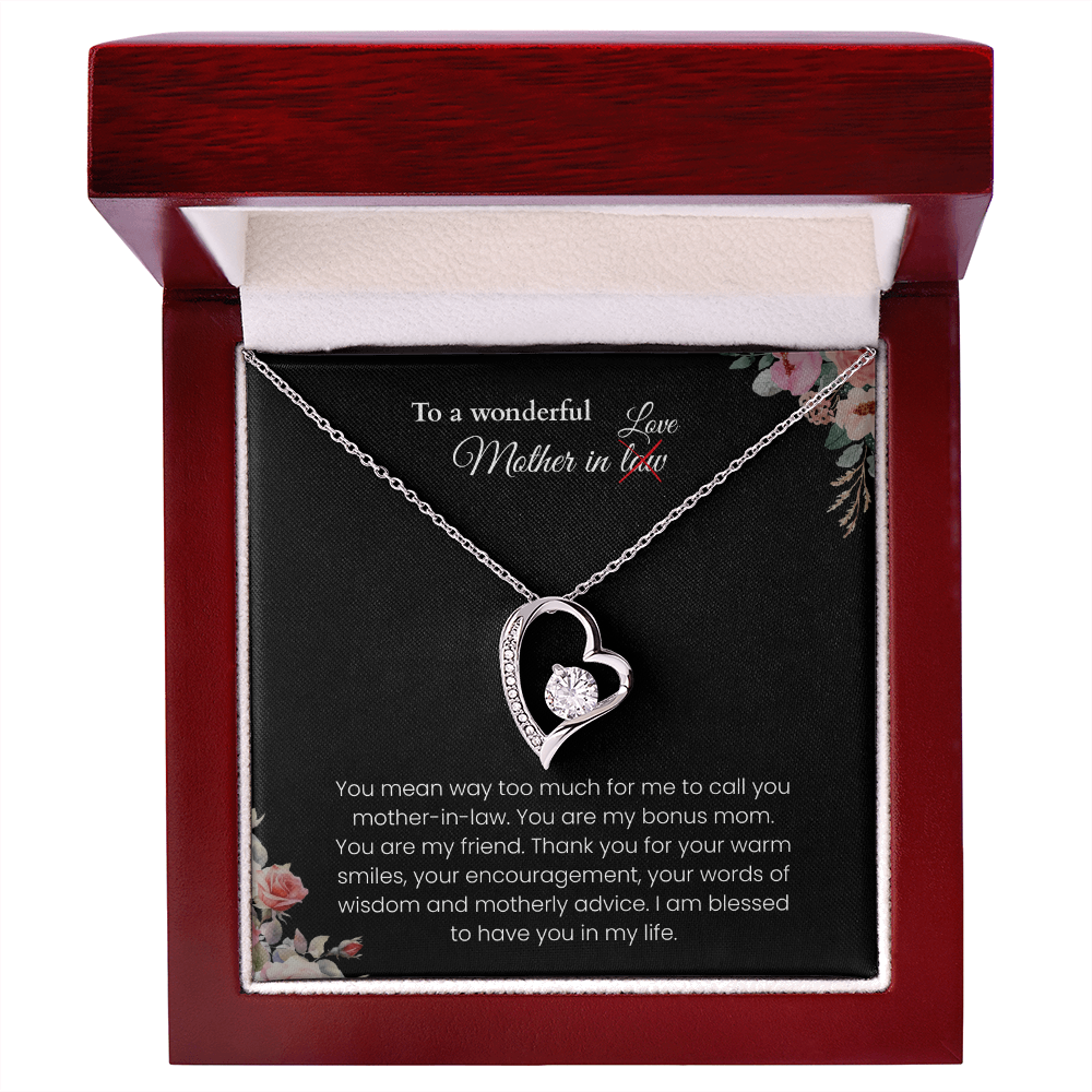 To My Mother-in-Law - "You Are My Bonus Mom" Forever Love Necklace