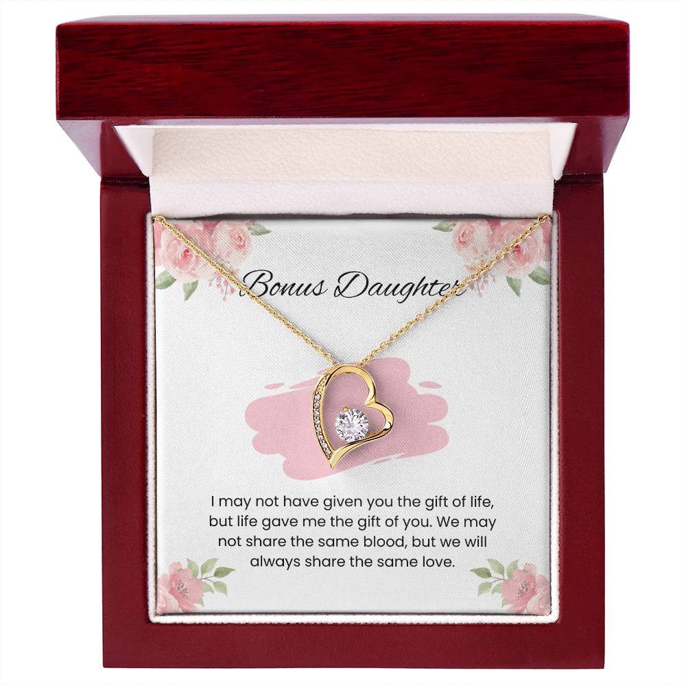 To My Bonus Daughter – “Gift of Love” Forever Love Necklace