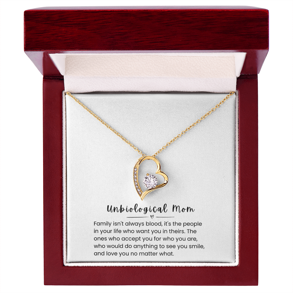 To My Unbiological Mom – "Family Is More Than Blood" Forever Love Necklace
