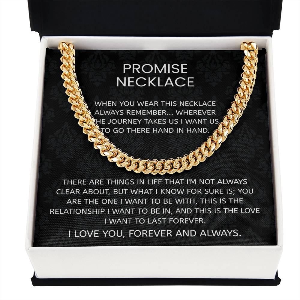 To My Husband – “Hand in Hand Forever” Cuban Link Chain