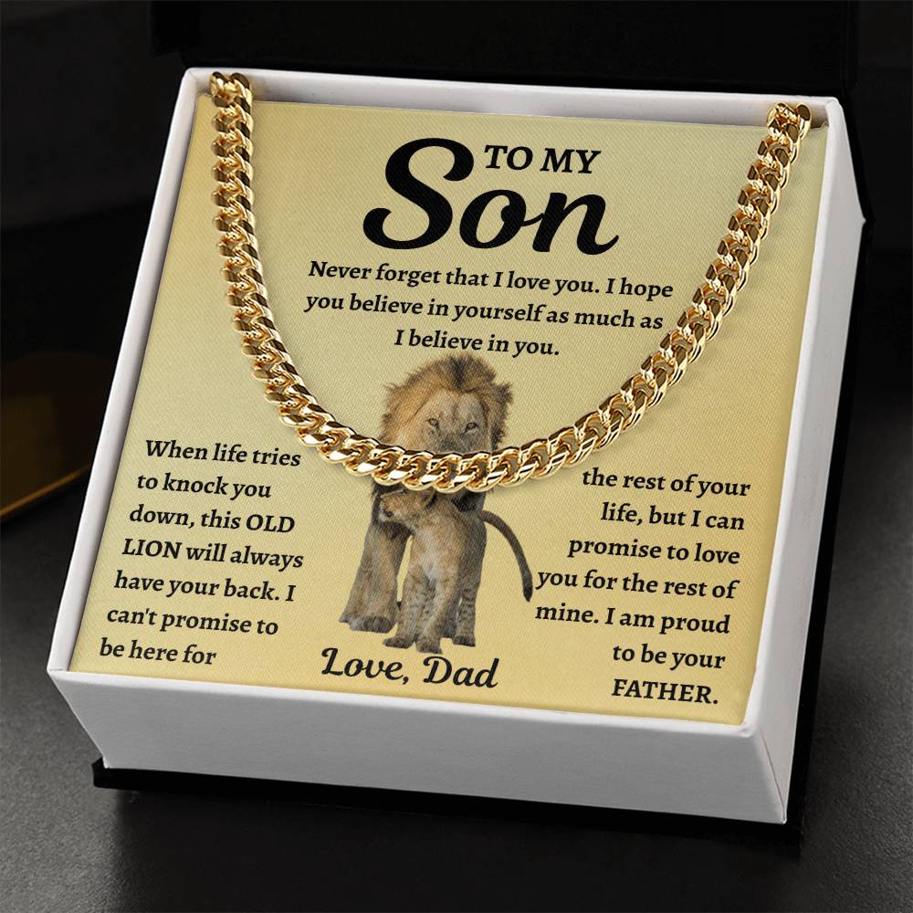 To My Son - "Always Have Your Back" Cuban Link Chain