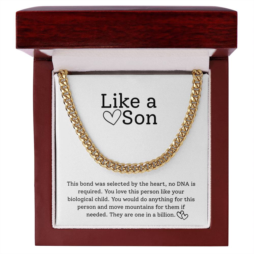 To My Bonus Son – “Selected by the Heart” Cuban Link Chain