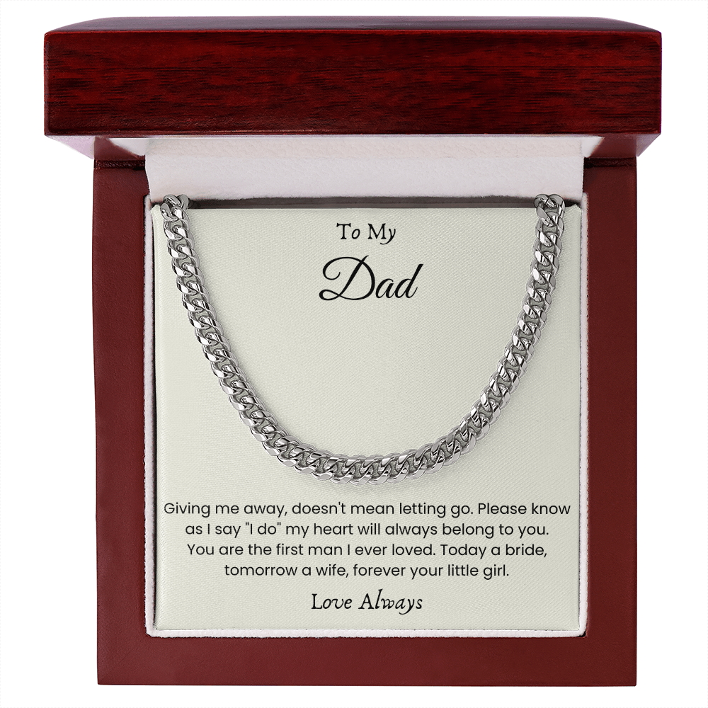 To My Dad – “Forever Your Little Girl” Cuban Link Chain
