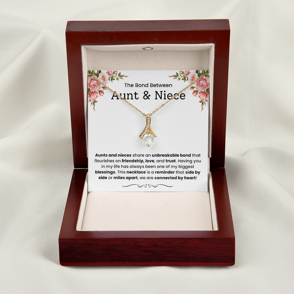 To My Niece: "Connected by Heart" Sentimental Necklace