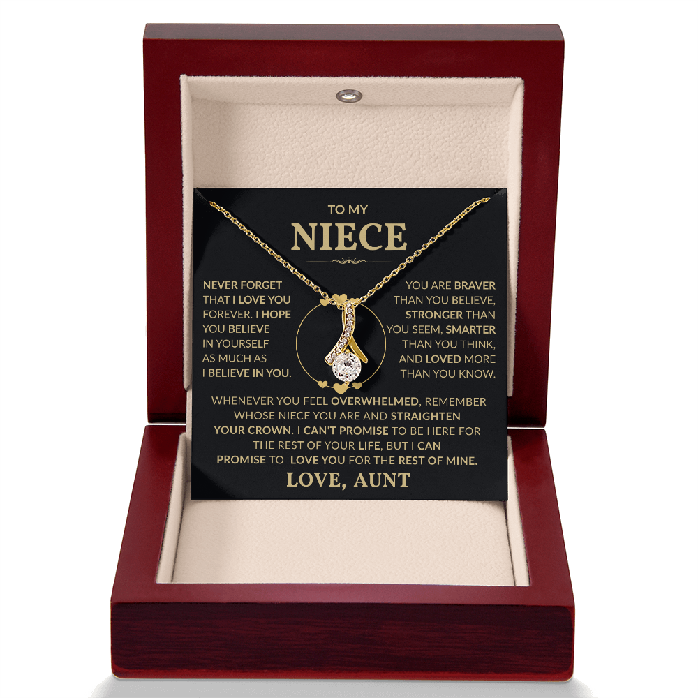 To My Niece "You Are Braver Than You Believe" Alluring Beauty Necklace