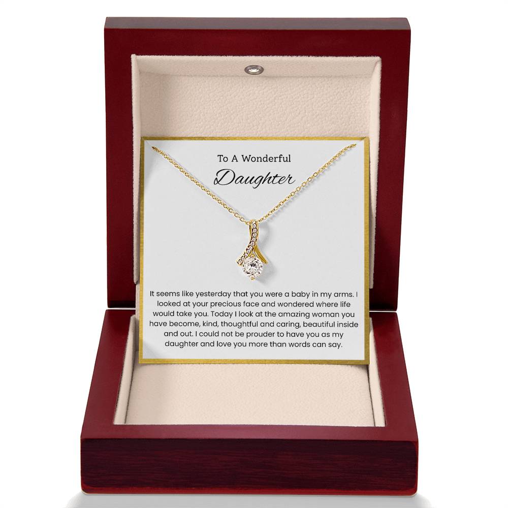 To My Wonderful Daughter – "More Than Words Can Say" Alluring Beauty Necklace