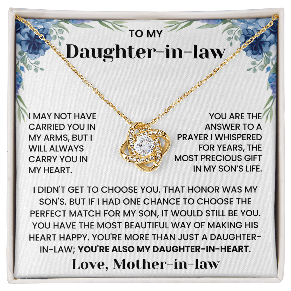 To My Daughter-in-law - "Answer to a Prayer" Love Knot Necklace