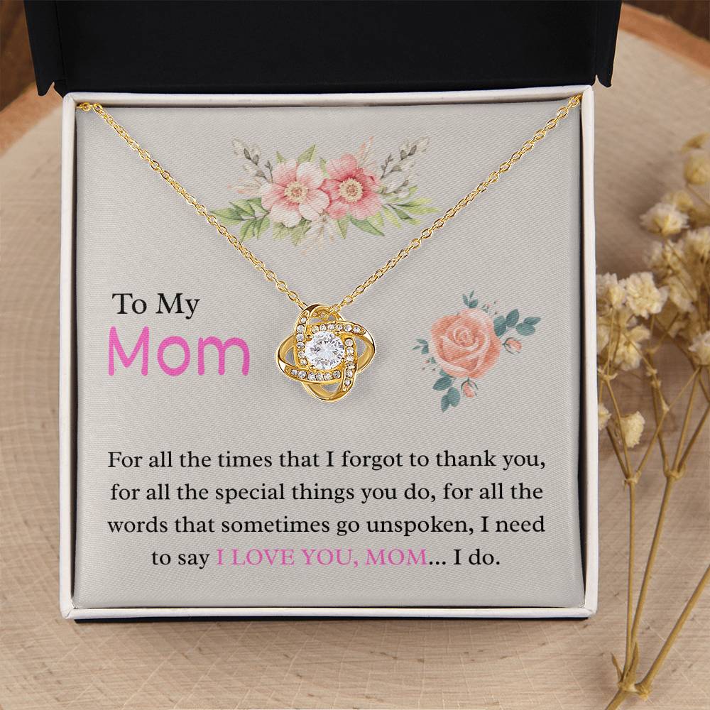To My Mom β "Unspoken Love" Love Knot Necklace