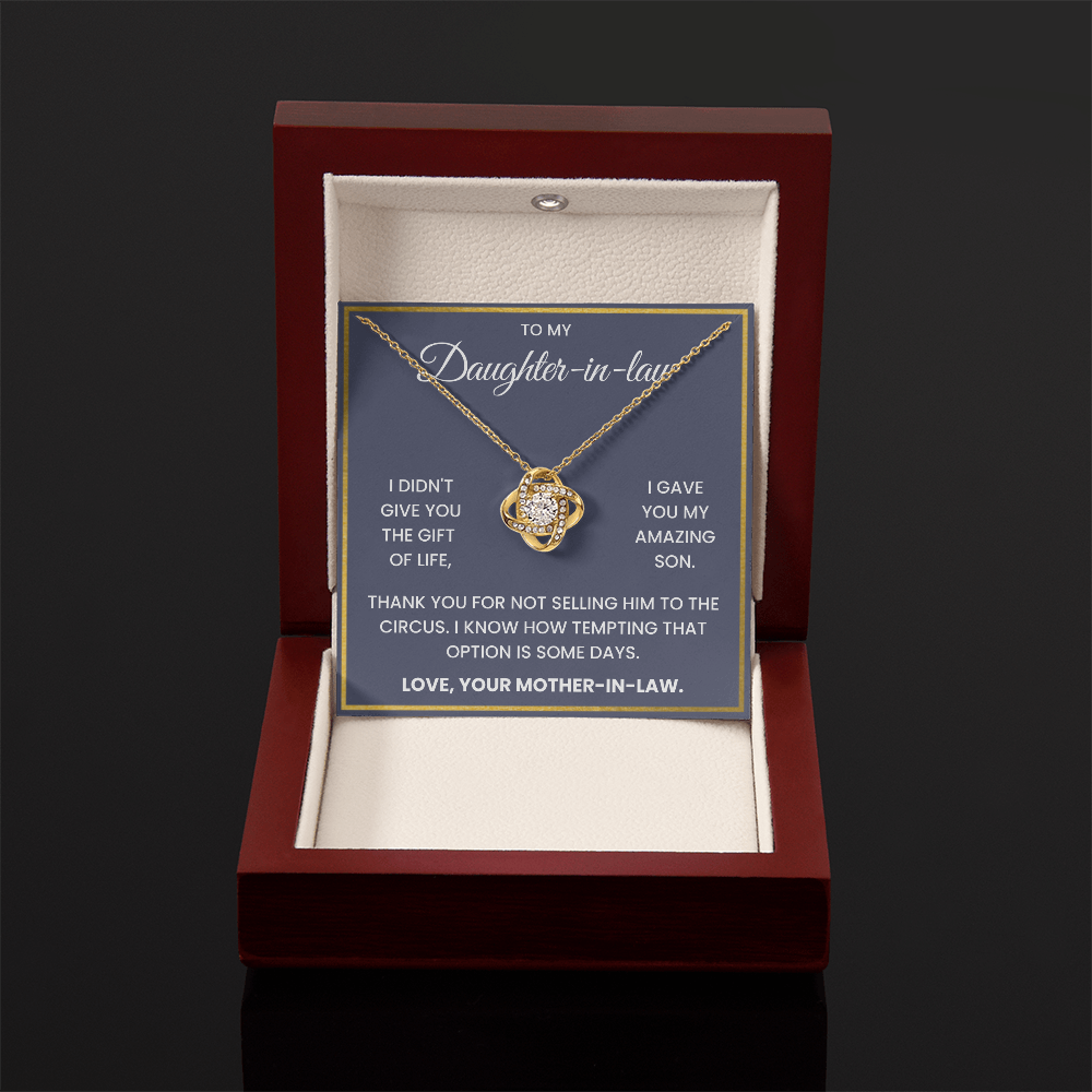 To My Daughter-in-law: Heartfelt & Humorous Gift Necklace