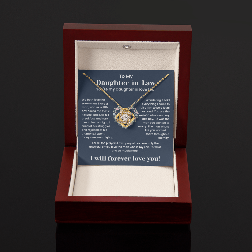 To My Daughter-in-Law – "Forever Love & Gratitude" Love Knot Necklace