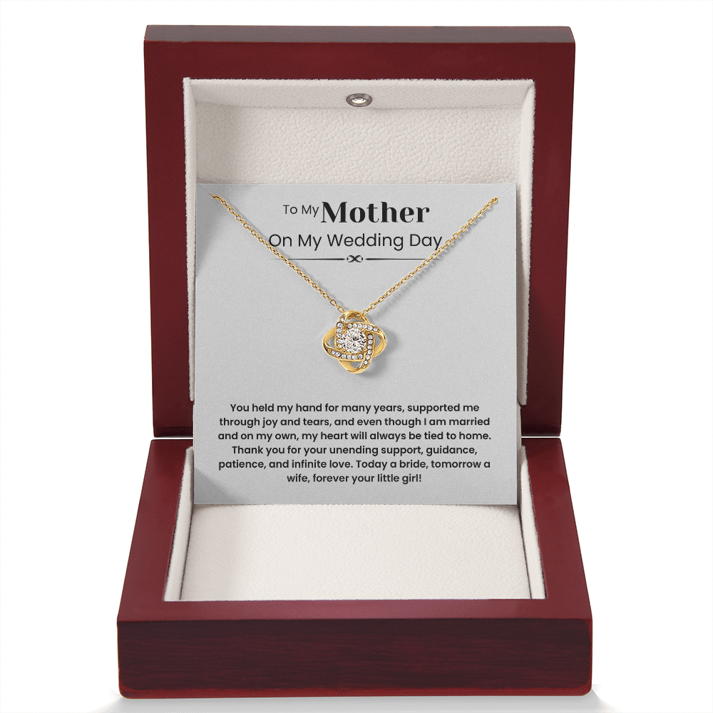 To My Mother – ''Forever Your Little Girl'' Love Knot Necklace