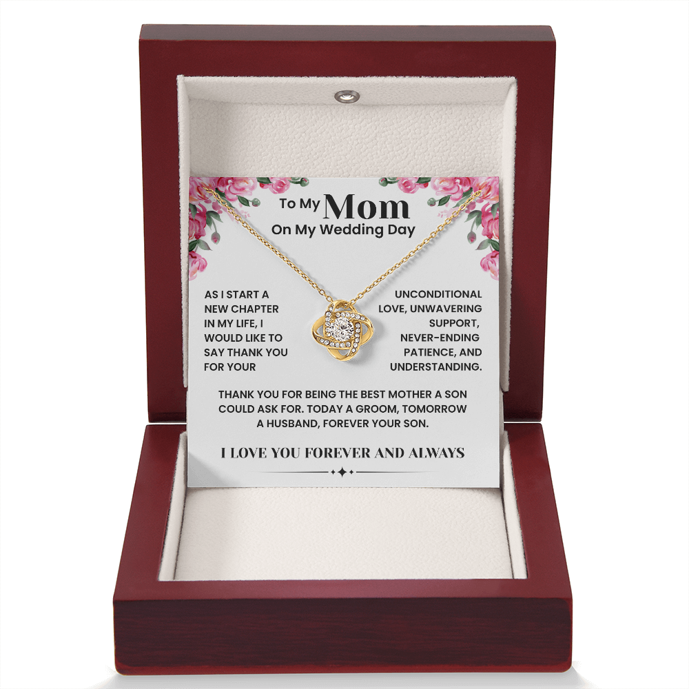 To My Mother – ''Forever Your Son'' Love Knot Necklace