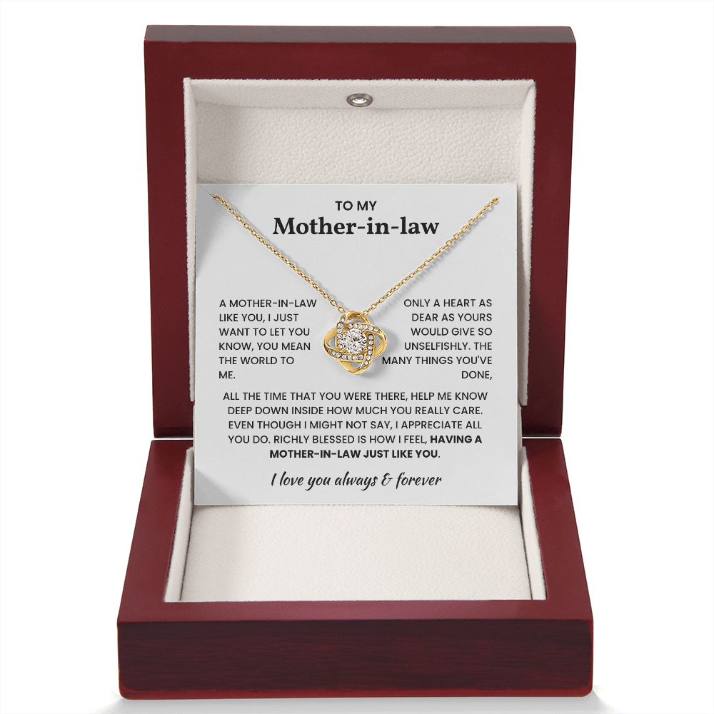 To My Mother-in-law โ "Richly Blessed to Have You" Heartfelt Necklace