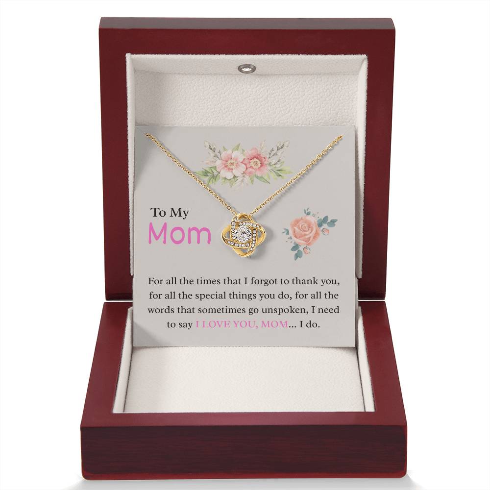 To My Mom β "Unspoken Love" Love Knot Necklace