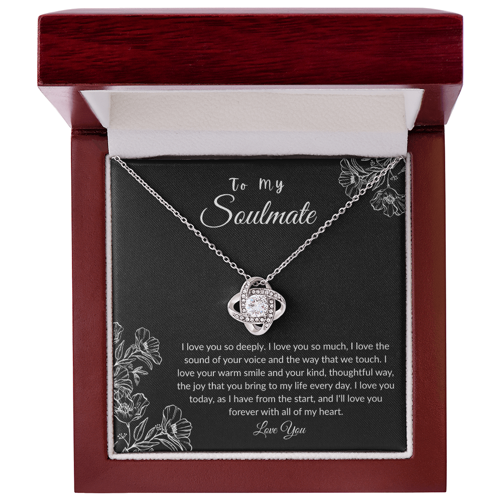To My Soulmate - "Love You So Deeply" Love Knot Necklace