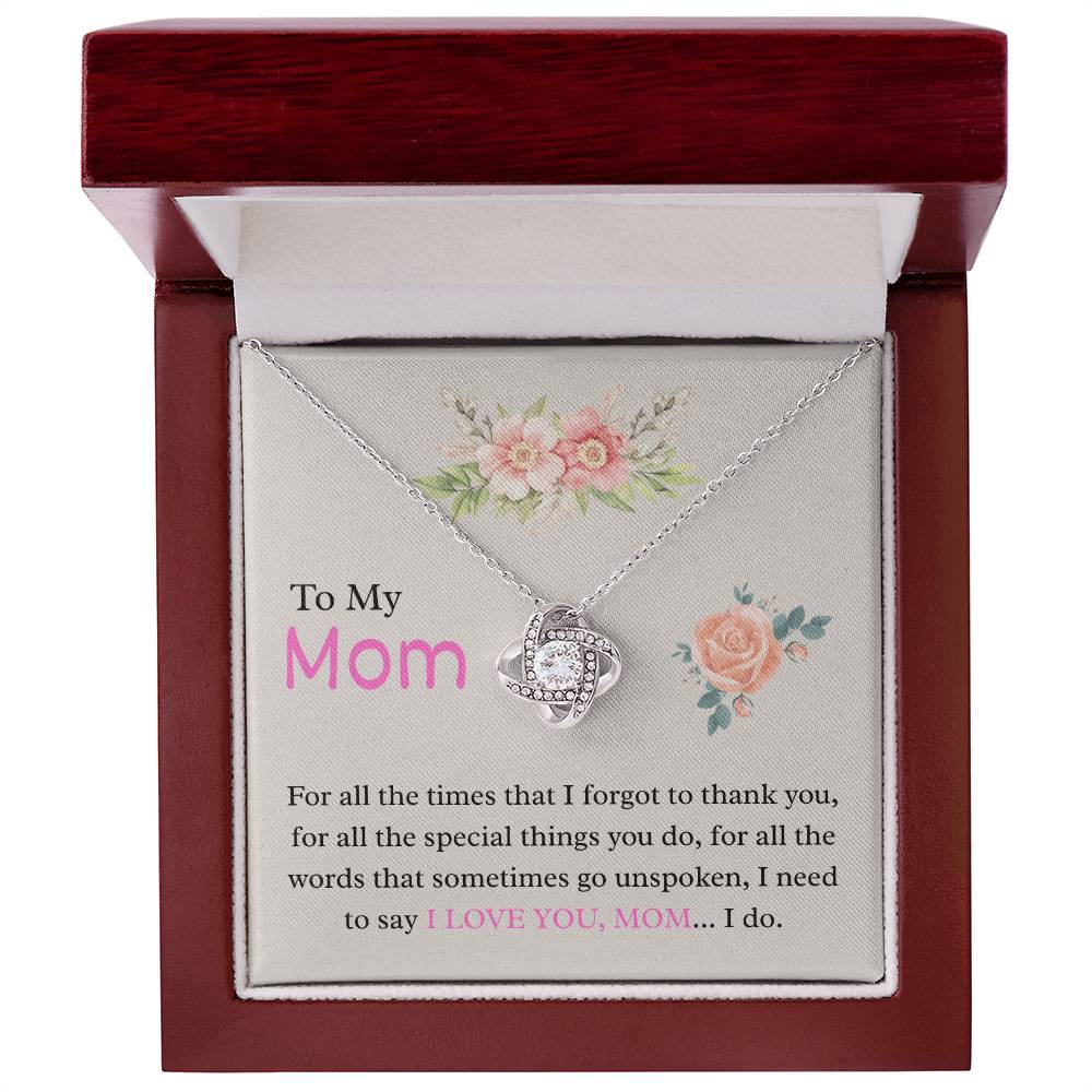 To My Mom β "Unspoken Love" Love Knot Necklace
