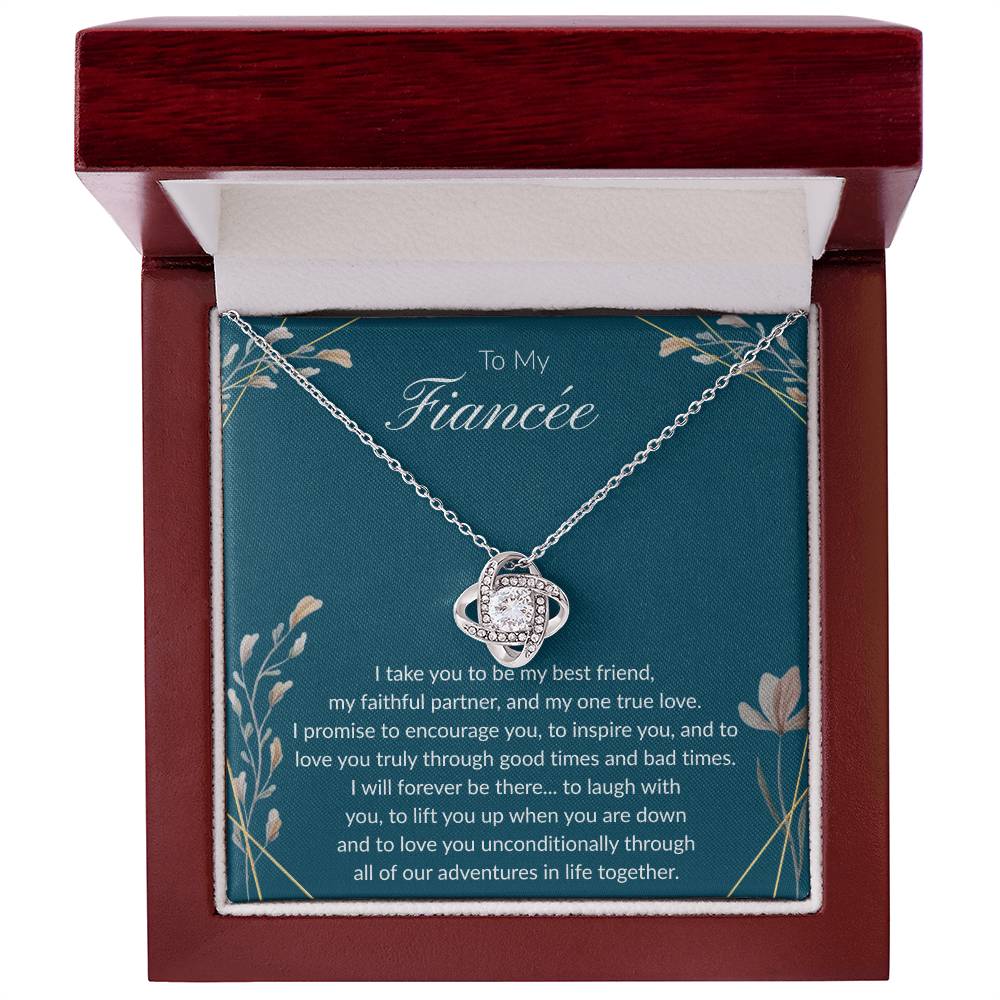 To My Fiancee - "My One True Love" Love Knot Necklace