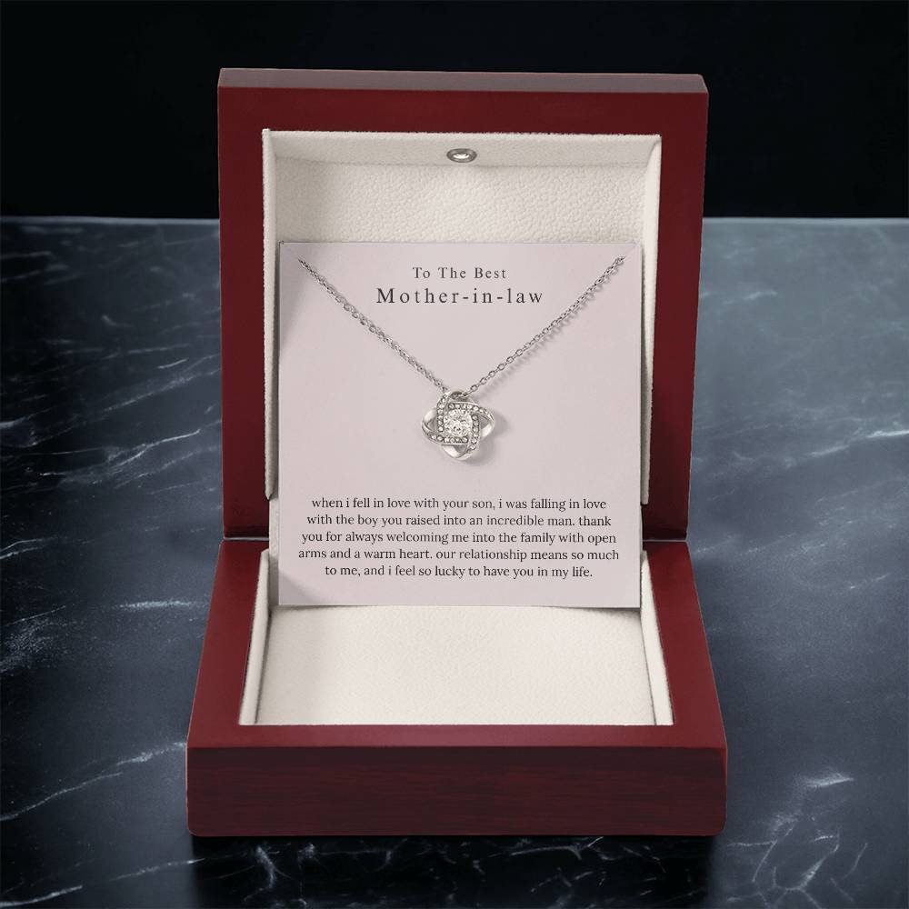 To My Mother-in-Law - "The Incredible Woman" Love Knot Necklace