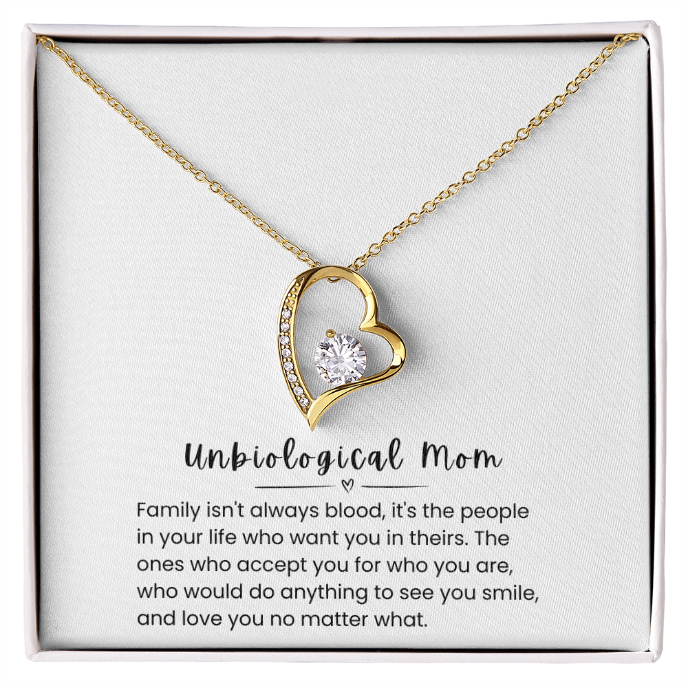 To My Unbiological Mom – "Family Is More Than Blood" Forever Love Necklace