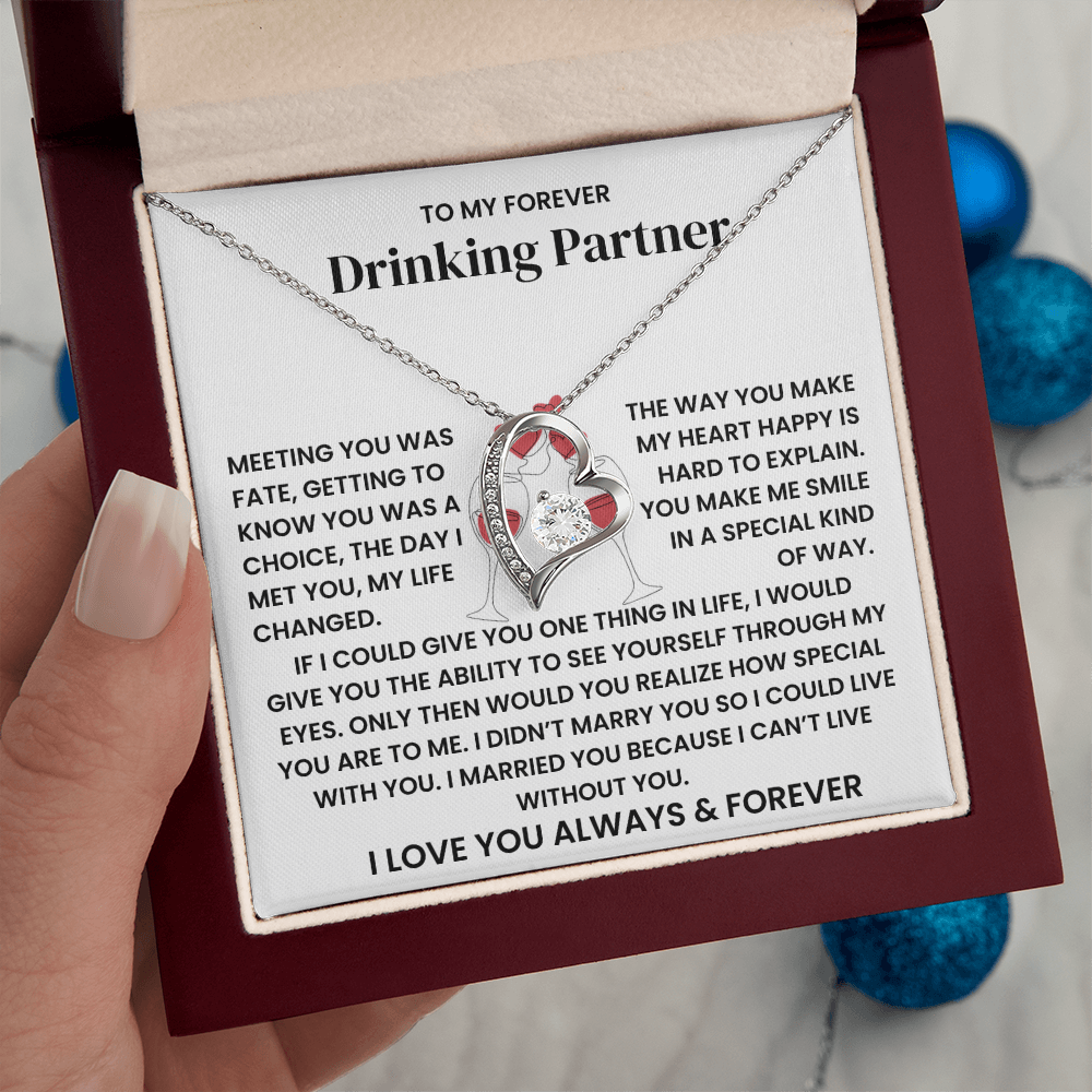 To My Forever Love Necklace – Valentine's Day Drinking Partner Gift