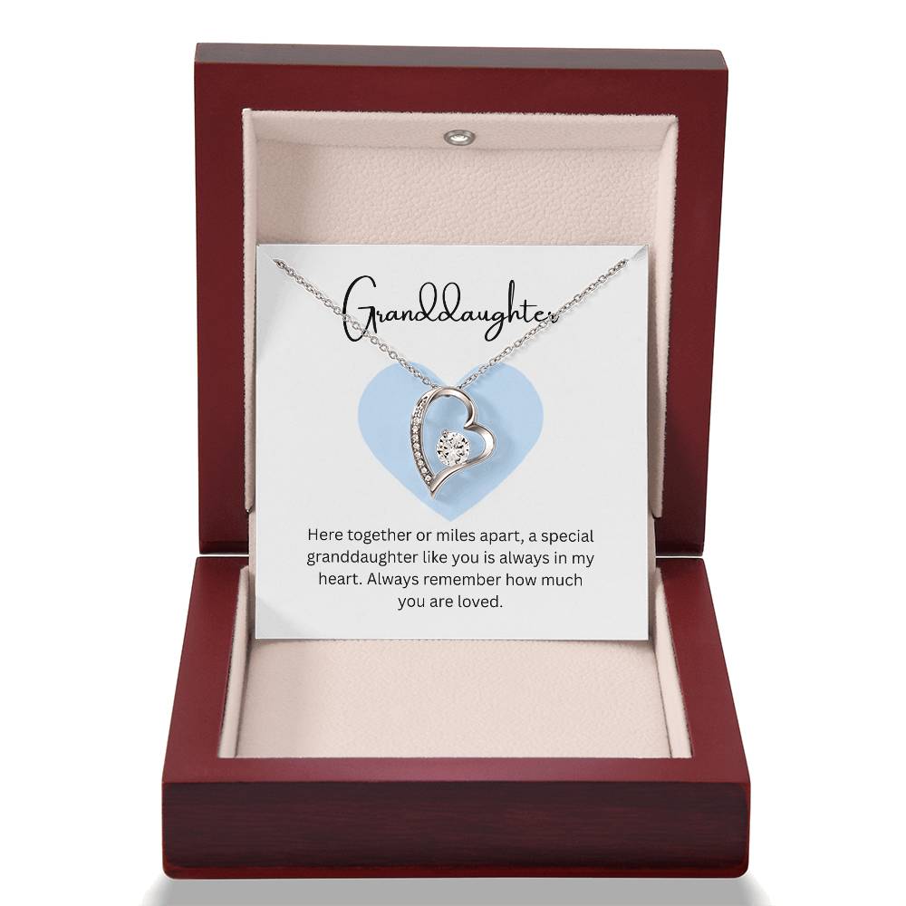 To My Beautiful Granddaughter  – “To One of Life's Most Beautiful Chapters” Forever Love Necklace