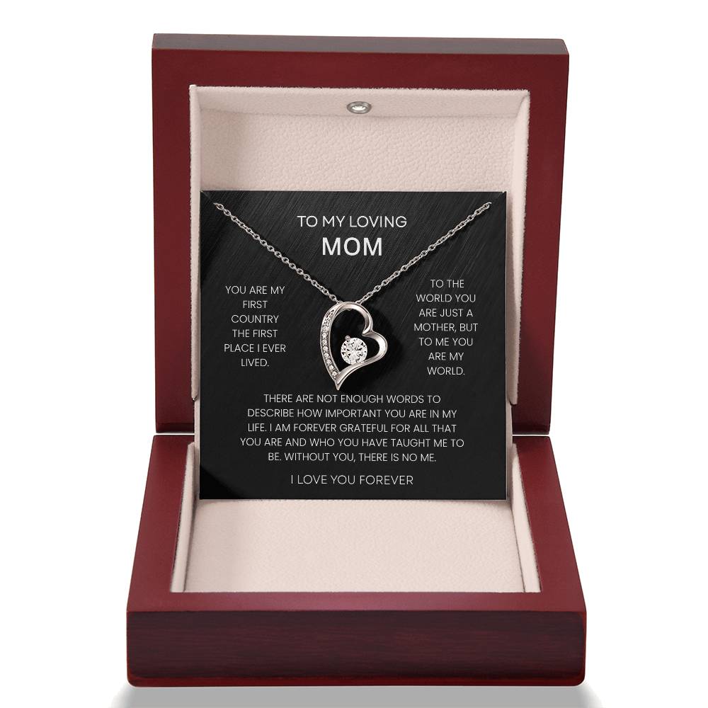 To My Loving Mom – "You Are My World" Forever Love Necklace