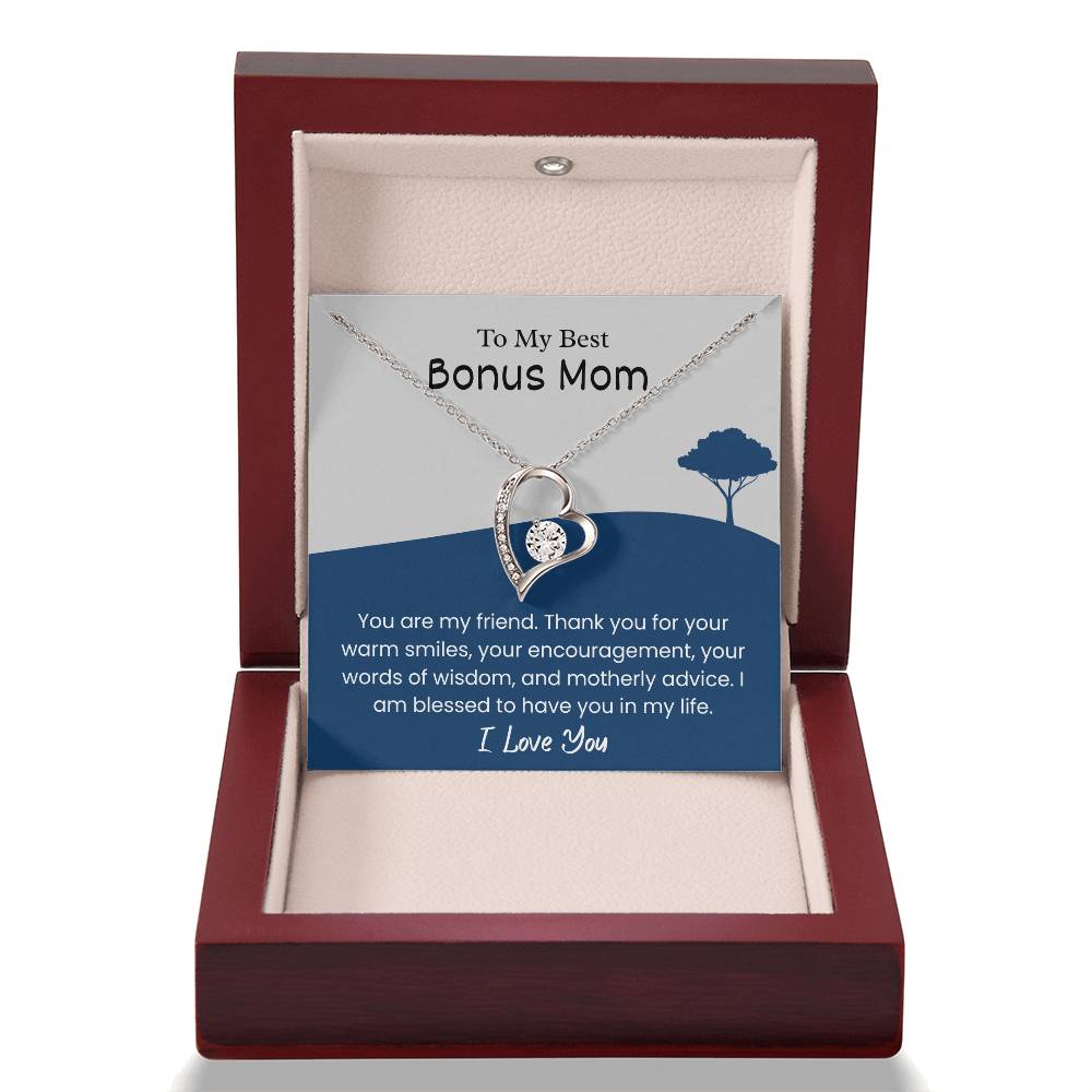 To My Bonus Mom – "Blessed to Have You" Forever Love Necklace