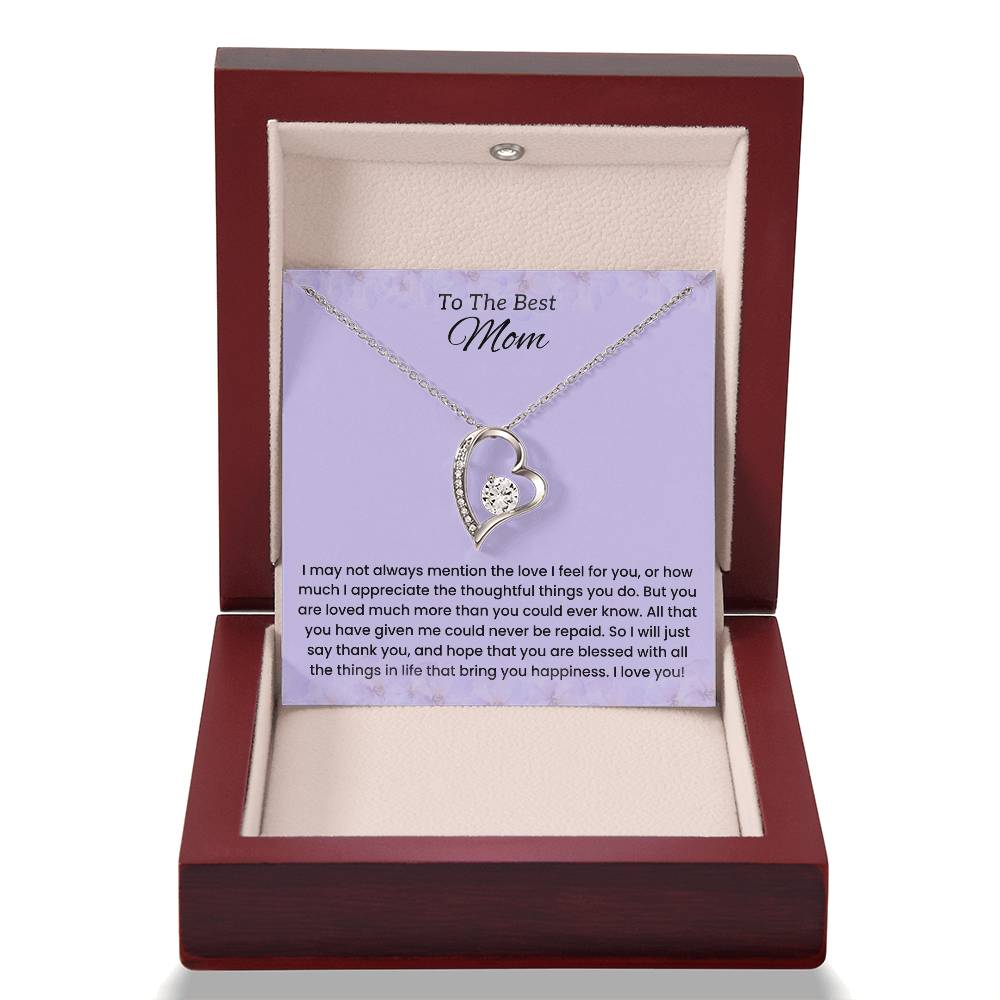 To My Mom - "Forever Grateful for Your Love" Forever Love Necklace
