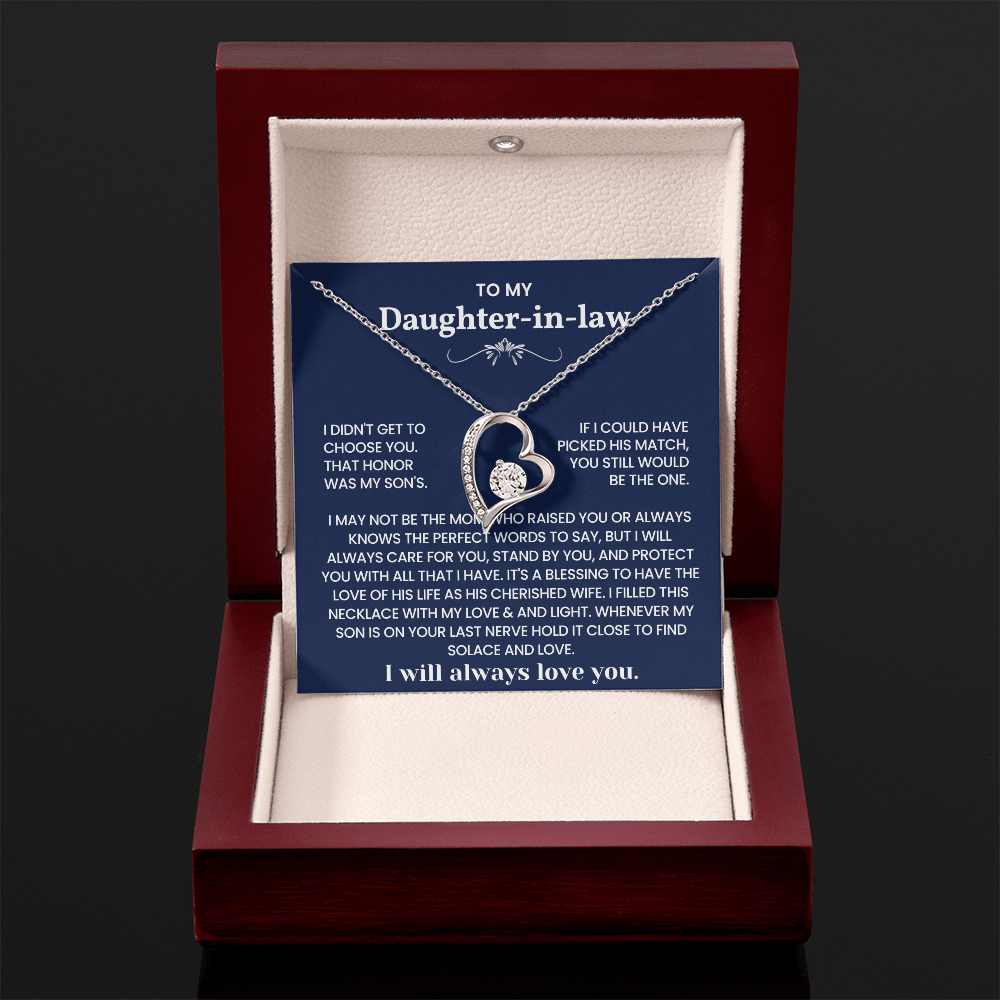 To My Daughter-in-Law – “A Blessing in Our Family” Forever Love Necklace