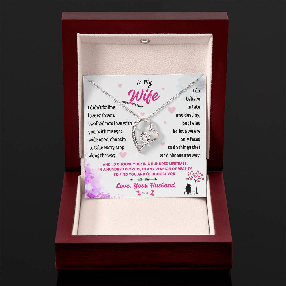 To My Wife - "I'd Choose You" Forever Love Necklace