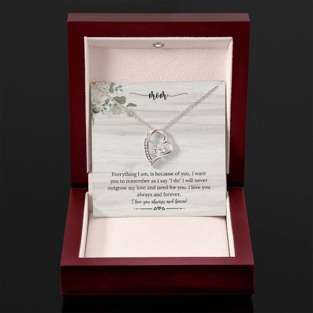 To My Mom - "A Forever Bond on My Wedding Day" Forever Love Necklace