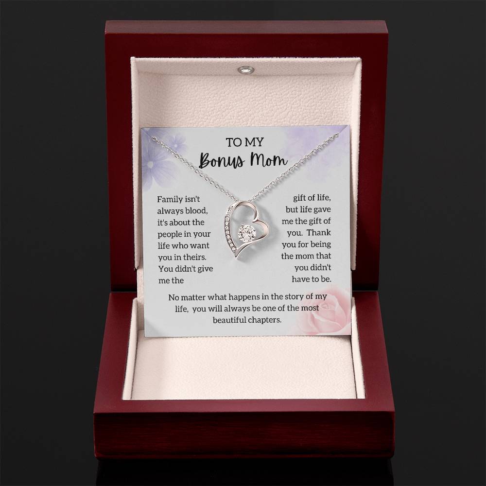 To My Bonus Mom - "My Most Beautiful Chapter" Forever Love Necklace