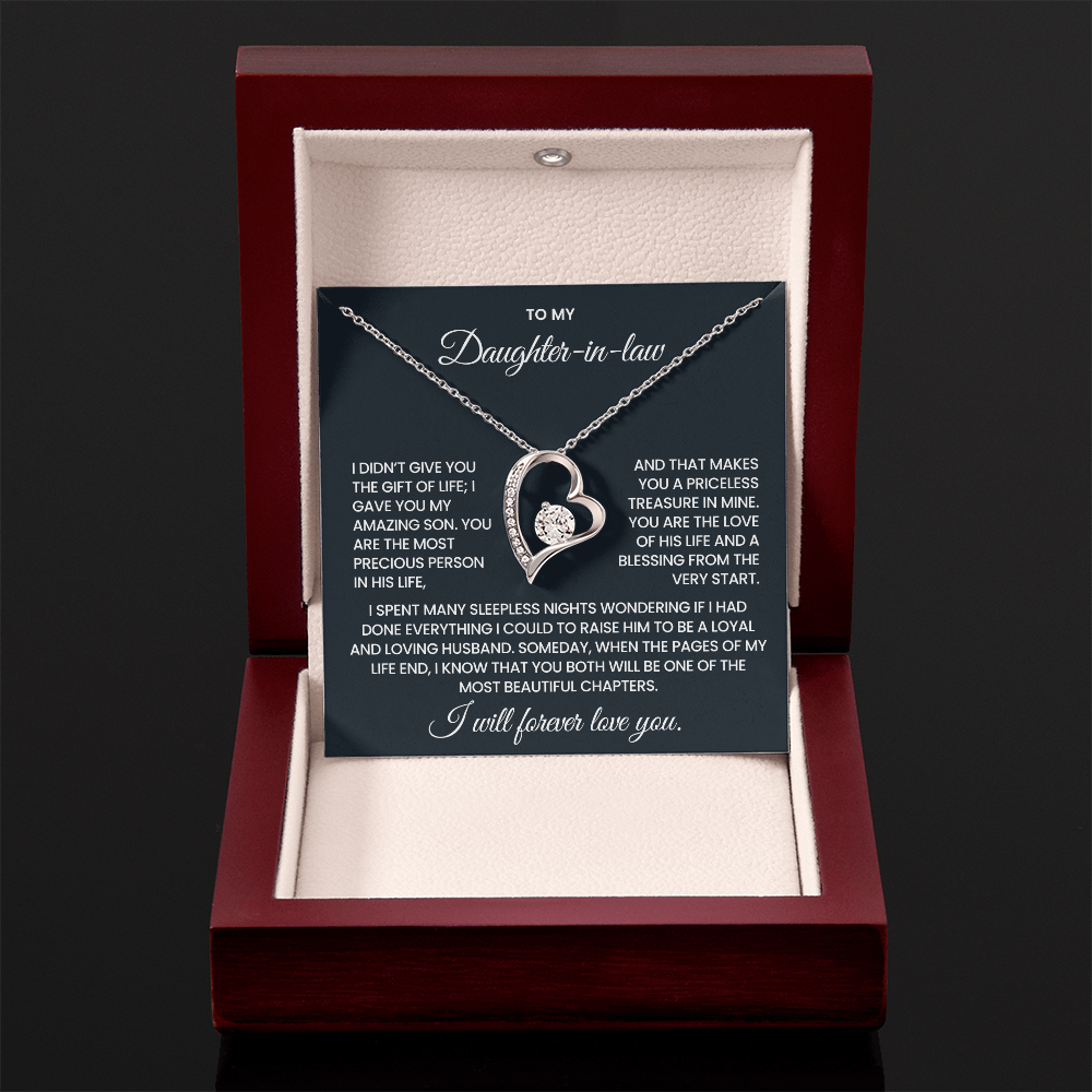 To My Daughter-in-law – “A Priceless Treasure” Forever Love Necklace