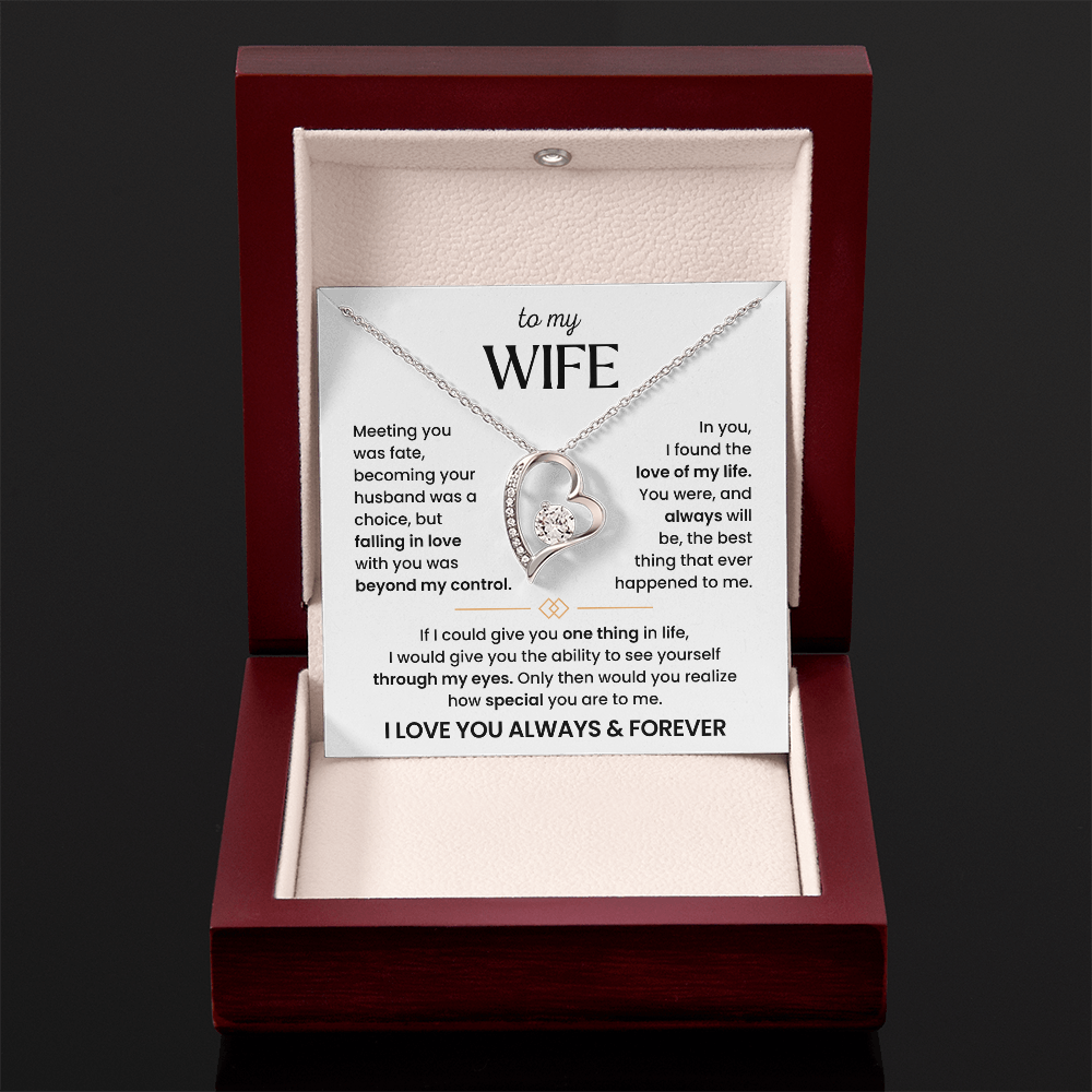 To My Wife – "Meeting you was fate" Forever Love Necklace
