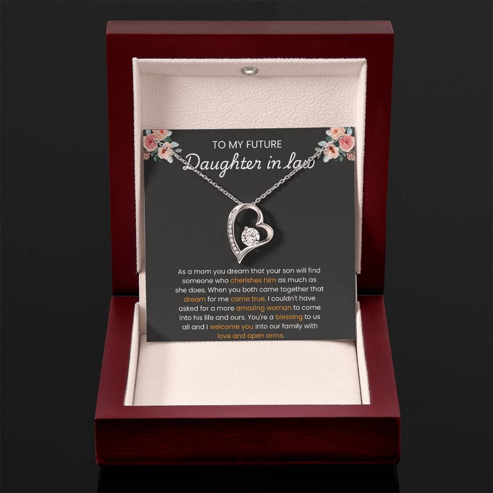 To My Daughter-in-Law – “A Blessing to Our Family” Forever Love Necklace