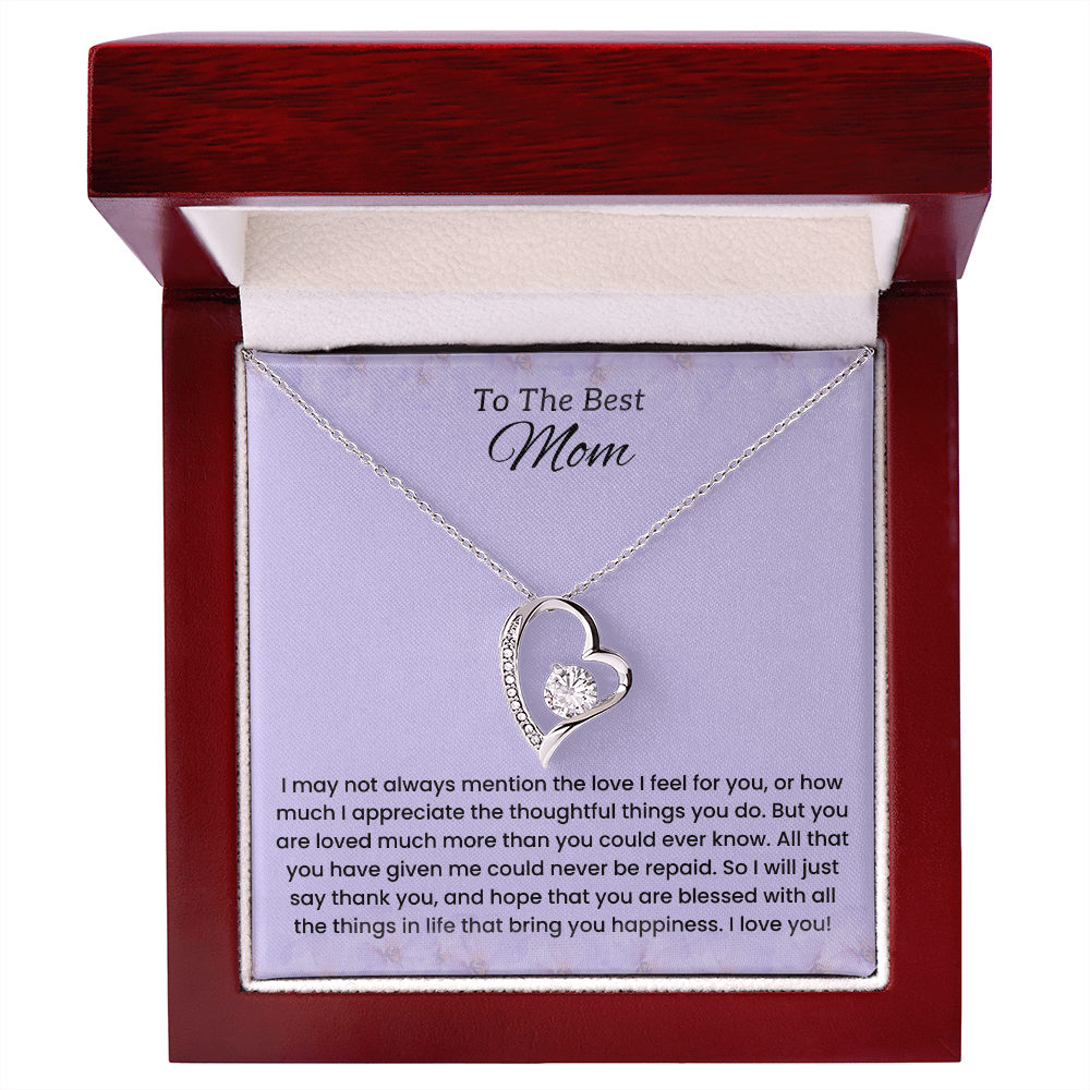 To My Mom - "Forever Grateful for Your Love" Forever Love Necklace