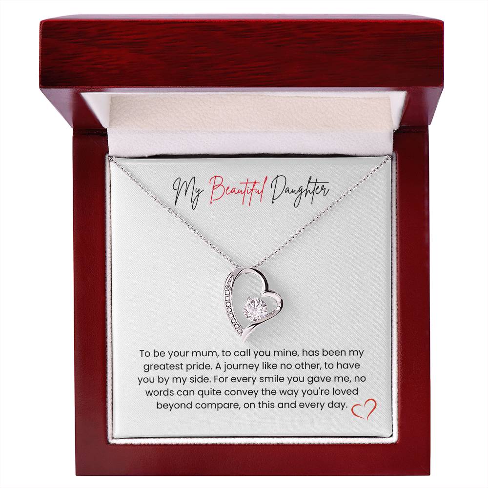 To My Beautiful Daughter – "My Greatest Pride" Forever Love Necklace
