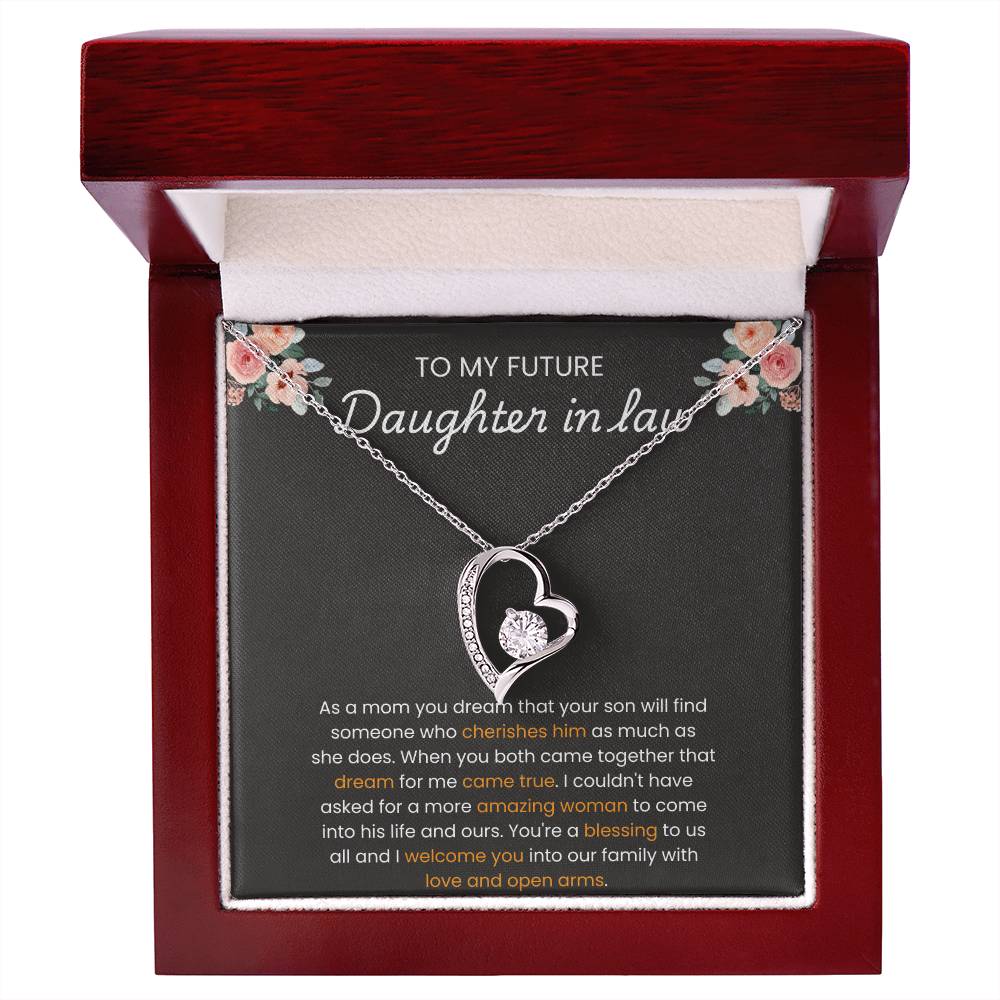 To My Daughter-in-Law – “A Blessing to Our Family” Forever Love Necklace