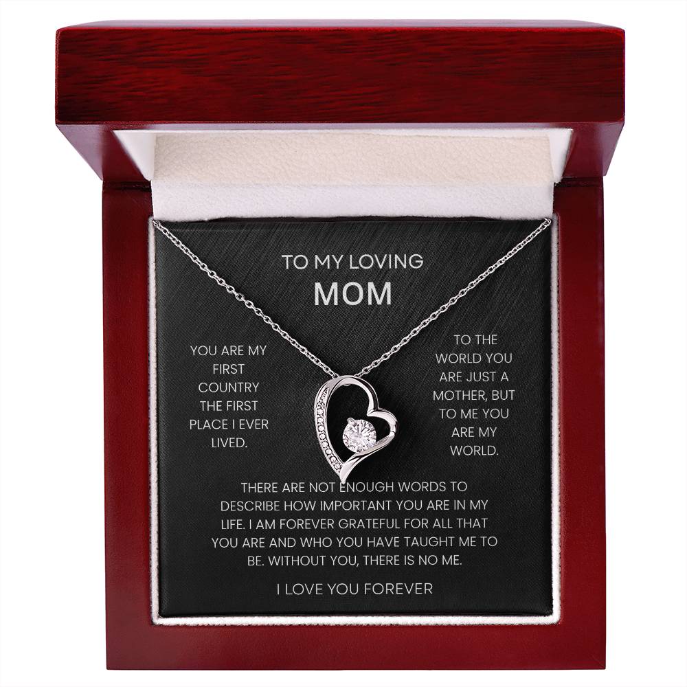 To My Loving Mom – "You Are My World" Forever Love Necklace
