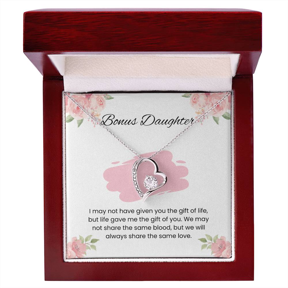 To My Bonus Daughter – “Gift of Love” Forever Love Necklace