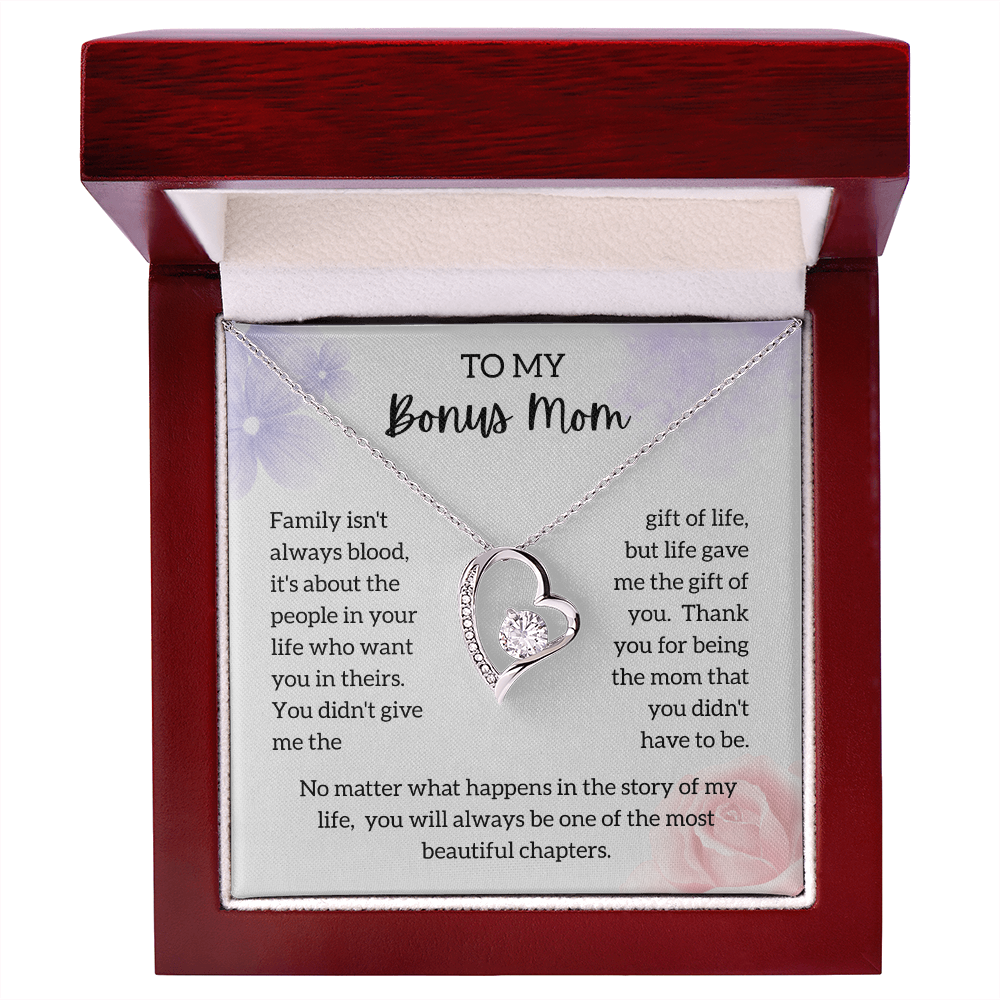 To My Bonus Mom - "My Most Beautiful Chapter" Forever Love Necklace