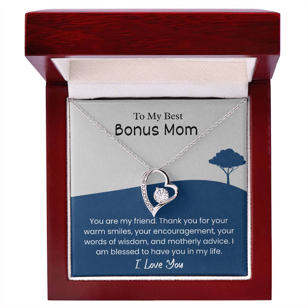 To My Bonus Mom – "Blessed to Have You" Forever Love Necklace