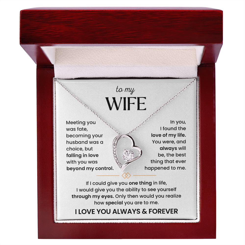 To My Wife – "Meeting you was fate" Forever Love Necklace