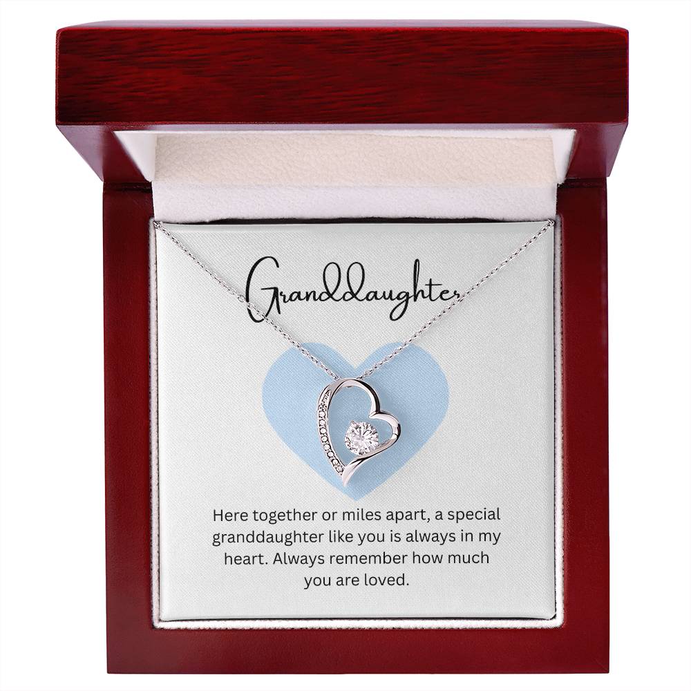 To My Beautiful Granddaughter  – “To One of Life's Most Beautiful Chapters” Forever Love Necklace