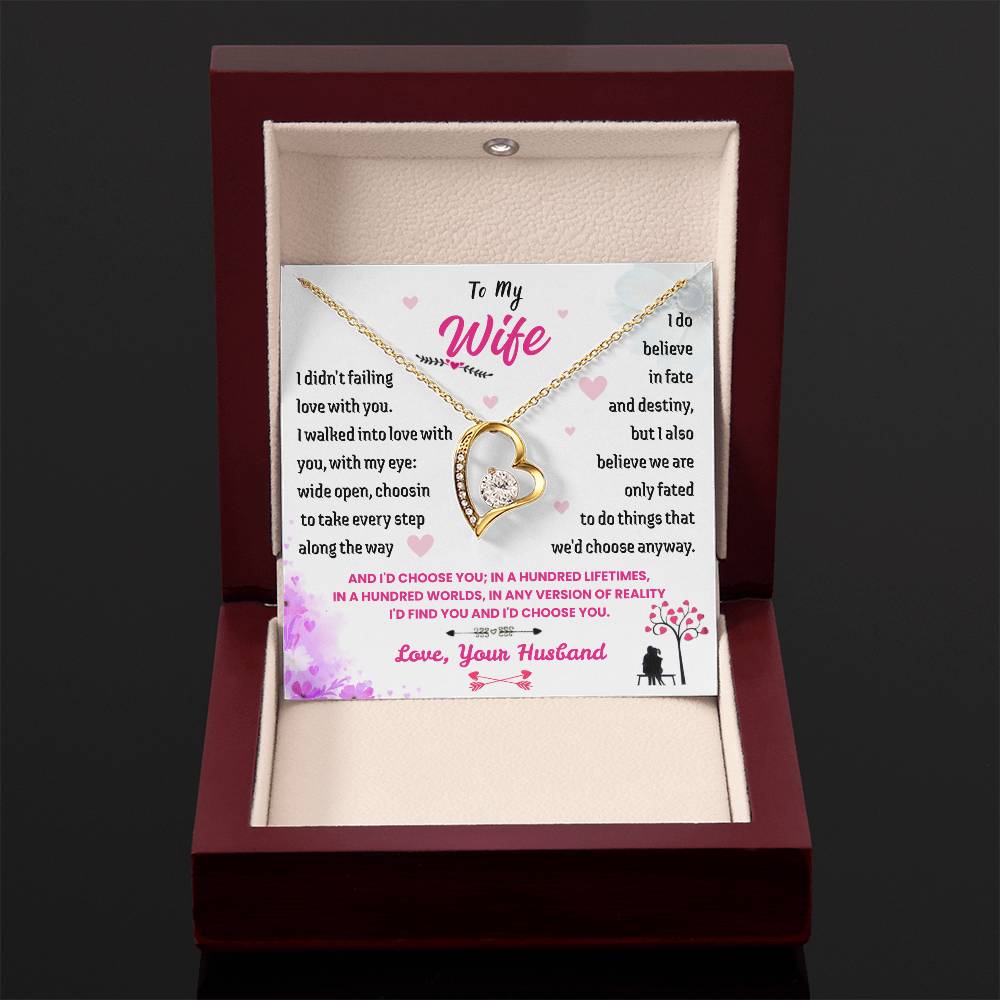 To My Wife - "I'd Choose You" Forever Love Necklace