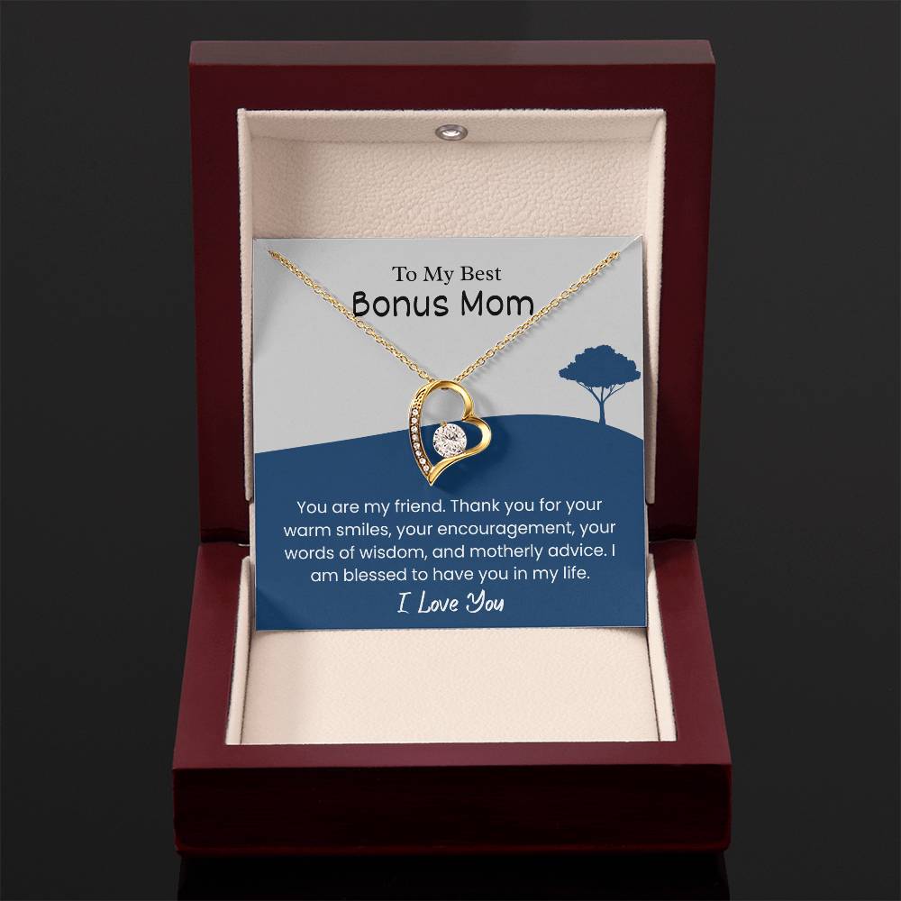 To My Bonus Mom – "Blessed to Have You" Forever Love Necklace