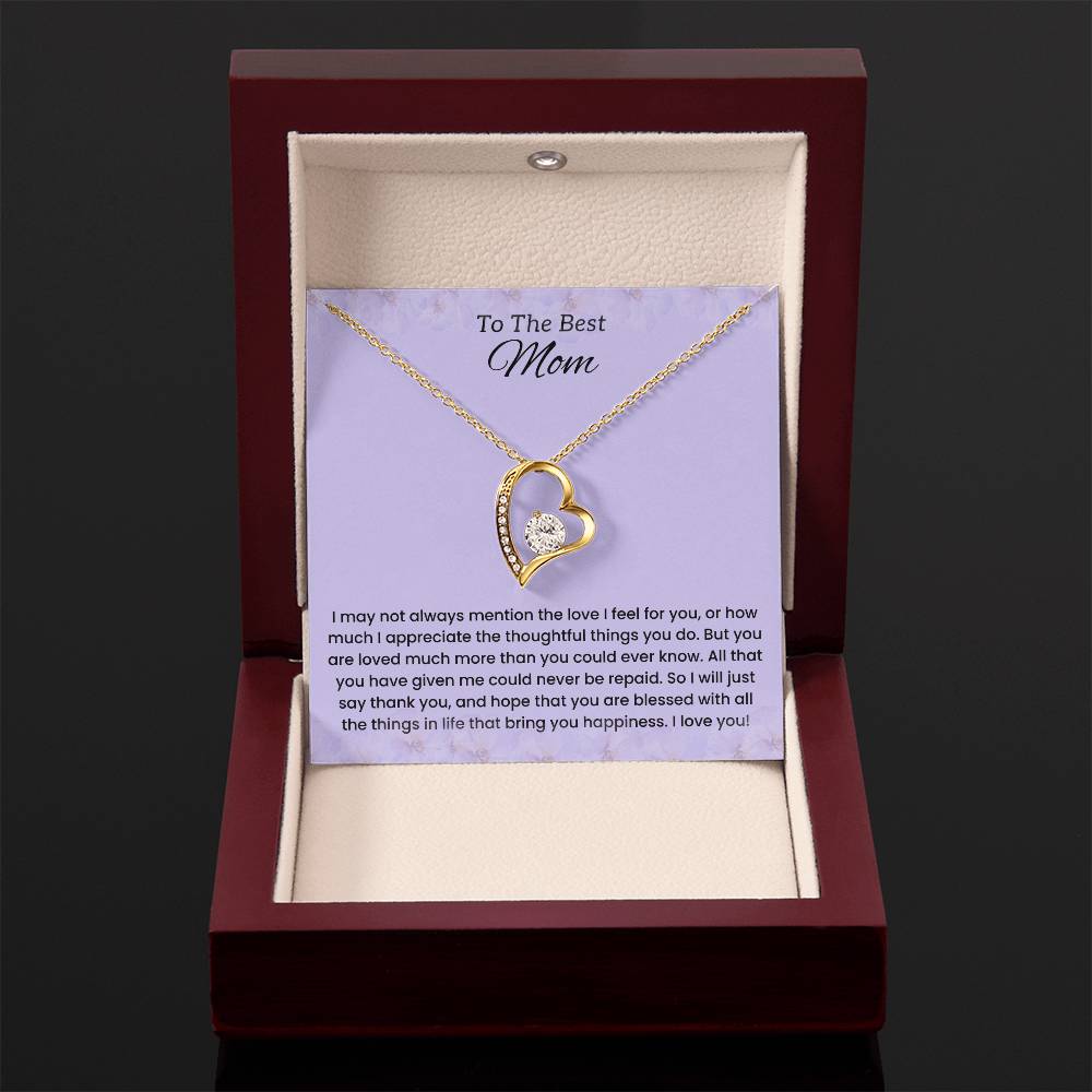 To My Mom - "Forever Grateful for Your Love" Forever Love Necklace