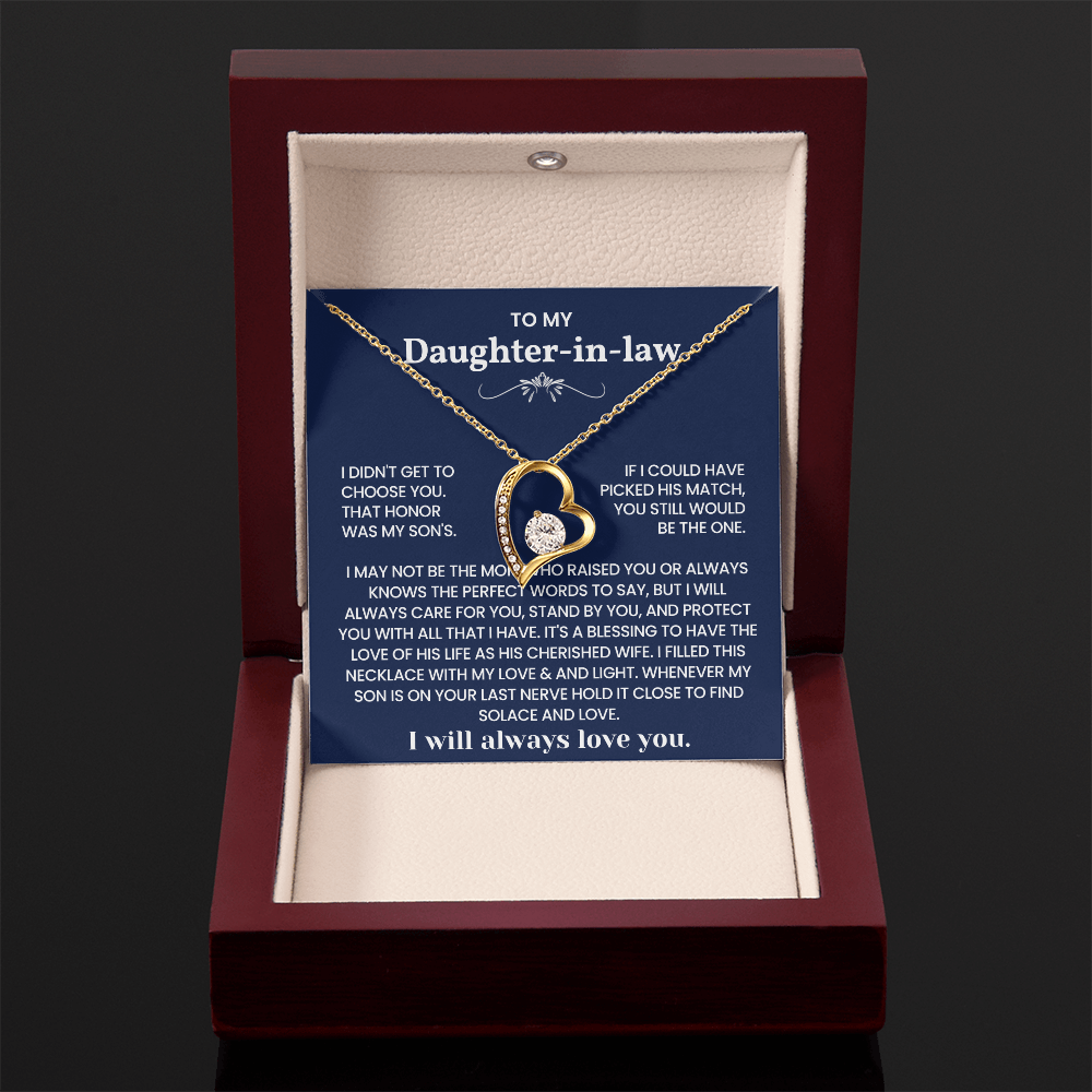 To My Daughter-in-Law – “A Blessing in Our Family” Forever Love Necklace