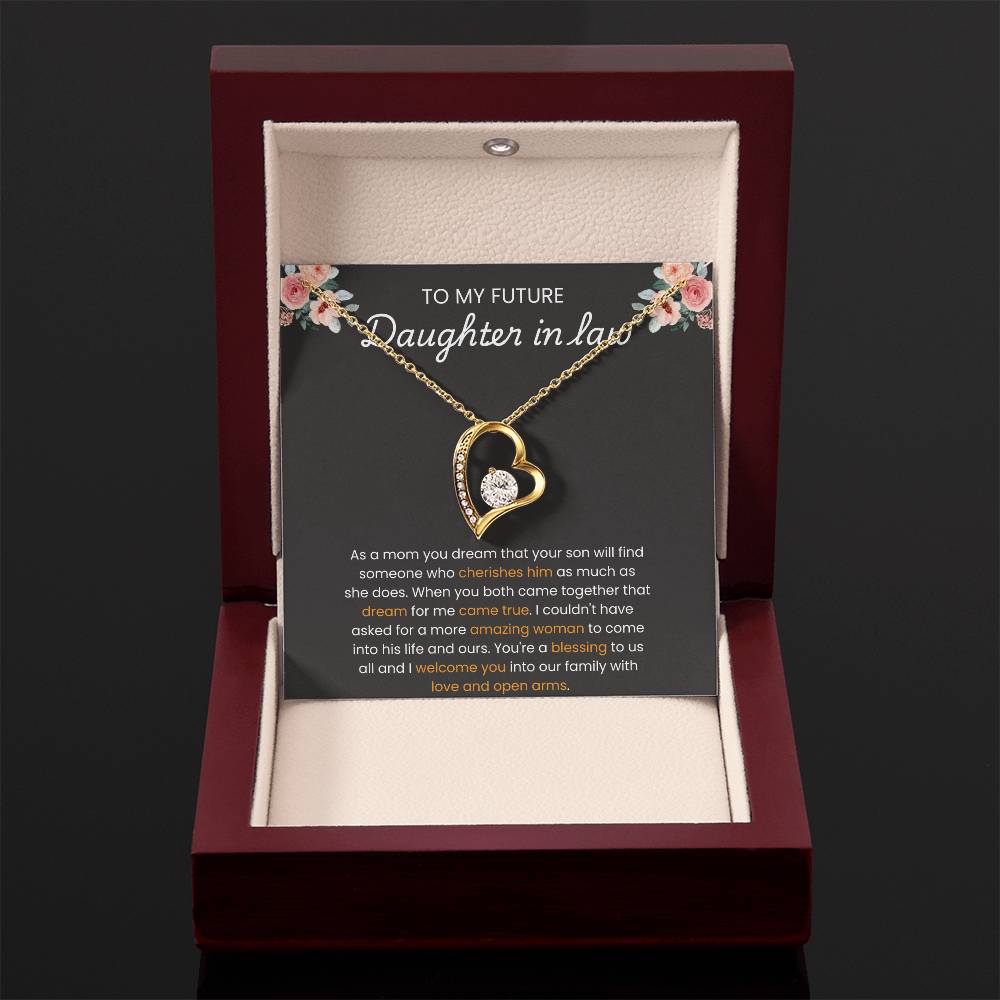 To My Daughter-in-Law – “A Blessing to Our Family” Forever Love Necklace